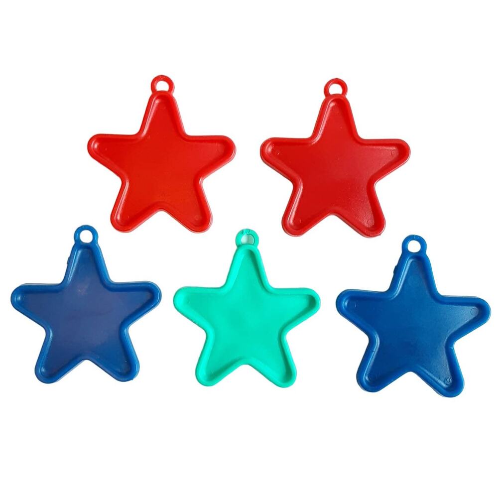 Vintage 90s Premium Balloon Accessories Star Shaped Balloon Weights 5ct Multi